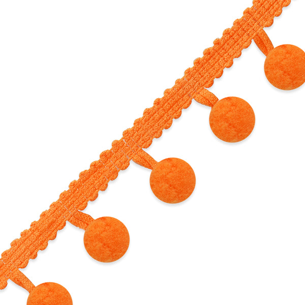 3/8"Pom Fringe Trim (Sold by the Yard) Orange Ball/Pom Trims & Fringes