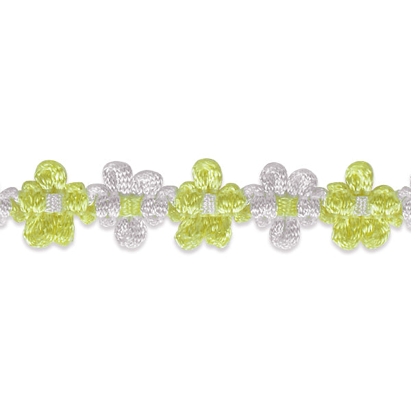 Amy Woven Flower Trim Yellow Flower Trims