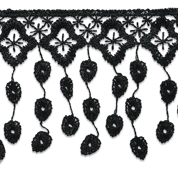Abigail Victorian Lace Fringe Trim Black Lace, Pearl, & Ribbon Trims and Fringes