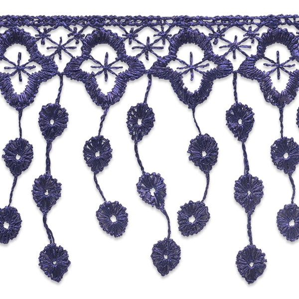 Abigail Victorian Lace Fringe Trim Eggplant Lace, Pearl, & Ribbon Trims and Fringes