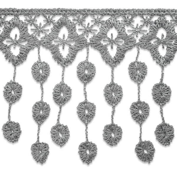 Abigail Victorian Lace Fringe Trim Gray Lace, Pearl, & Ribbon Trims and Fringes