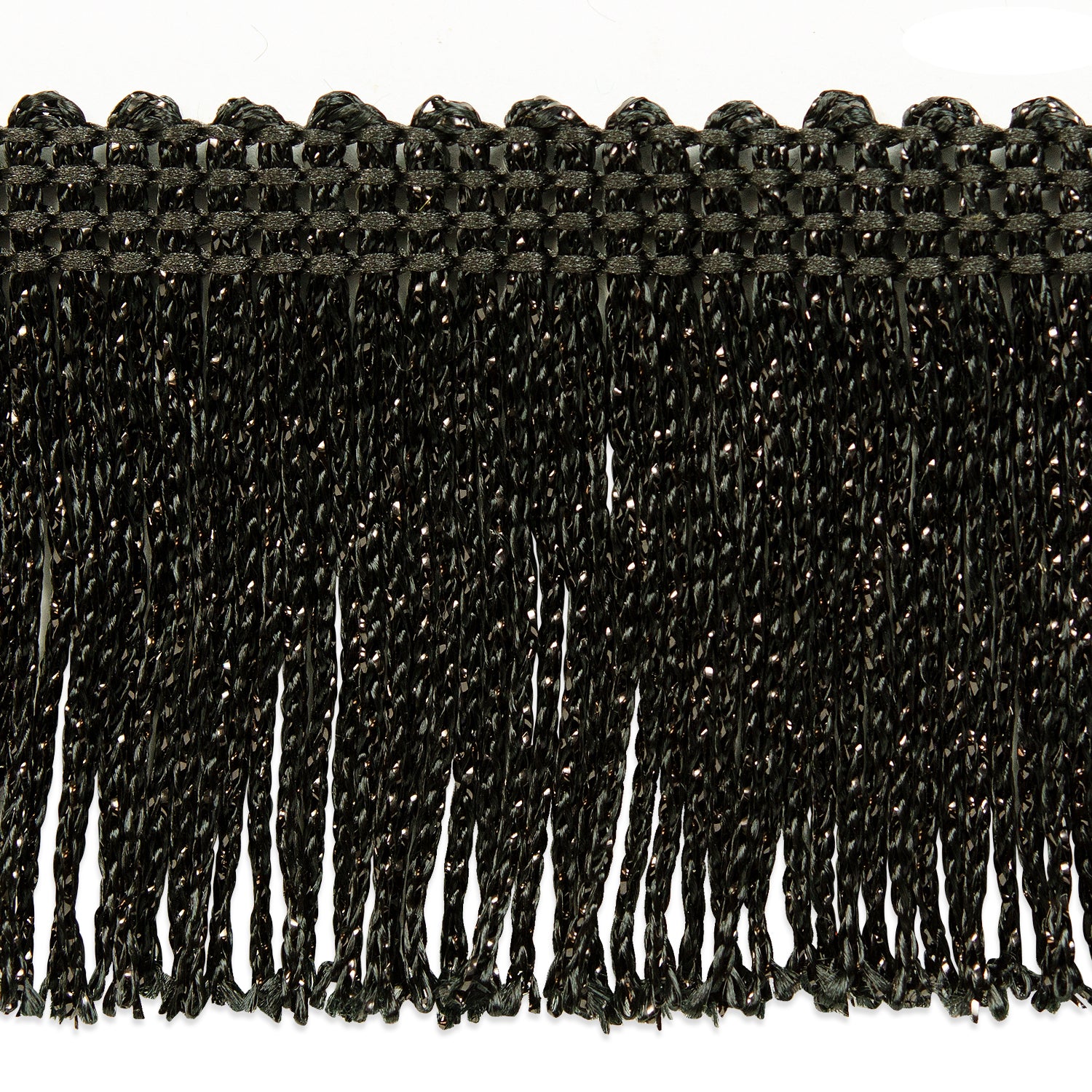 2" Metallic Chainette Fringe Trim (Sold by the Yard) Black 2" Chainette Fringe