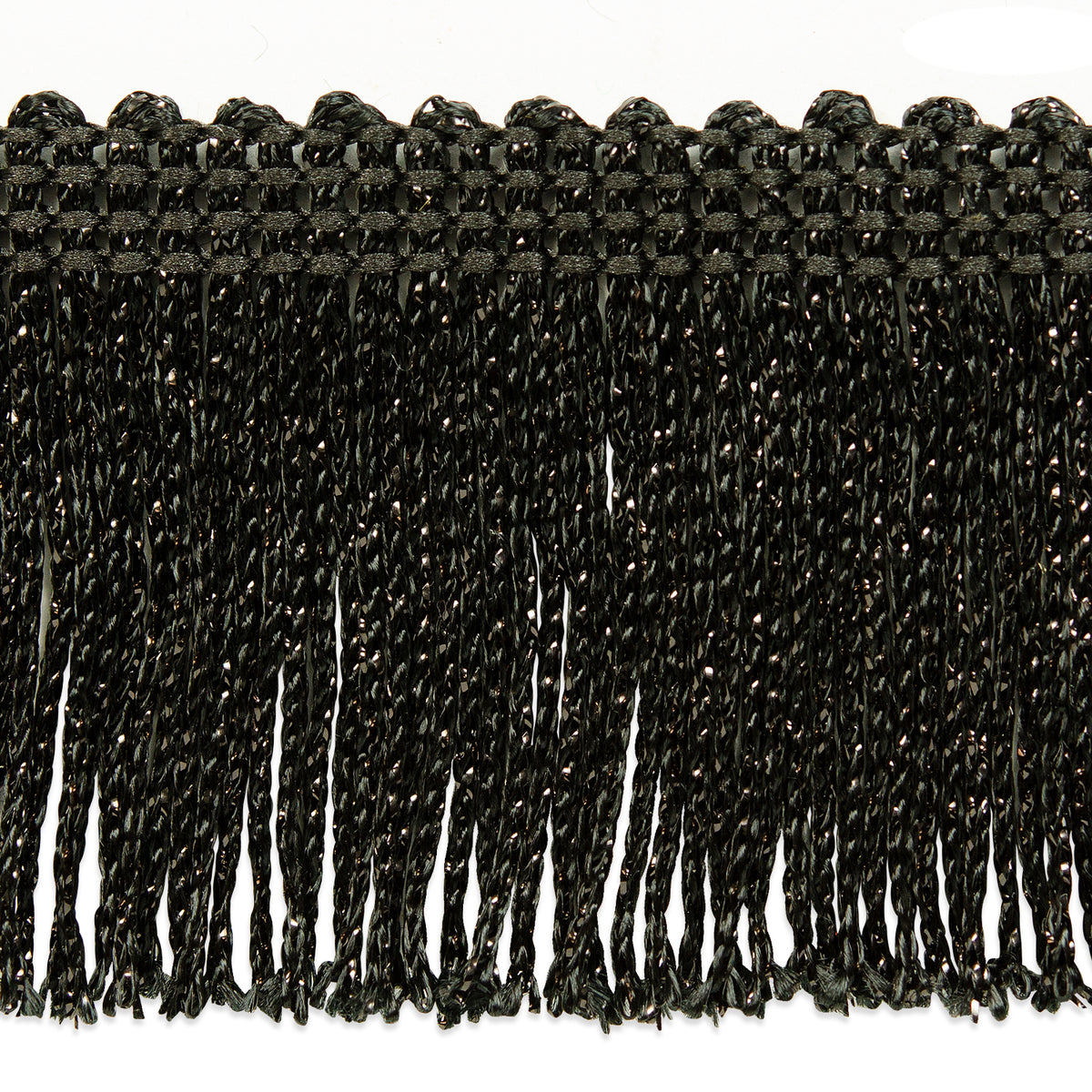 2" Metallic Chainette Fringe Trim (Sold by the Yard) Black 2" Chainette Fringe