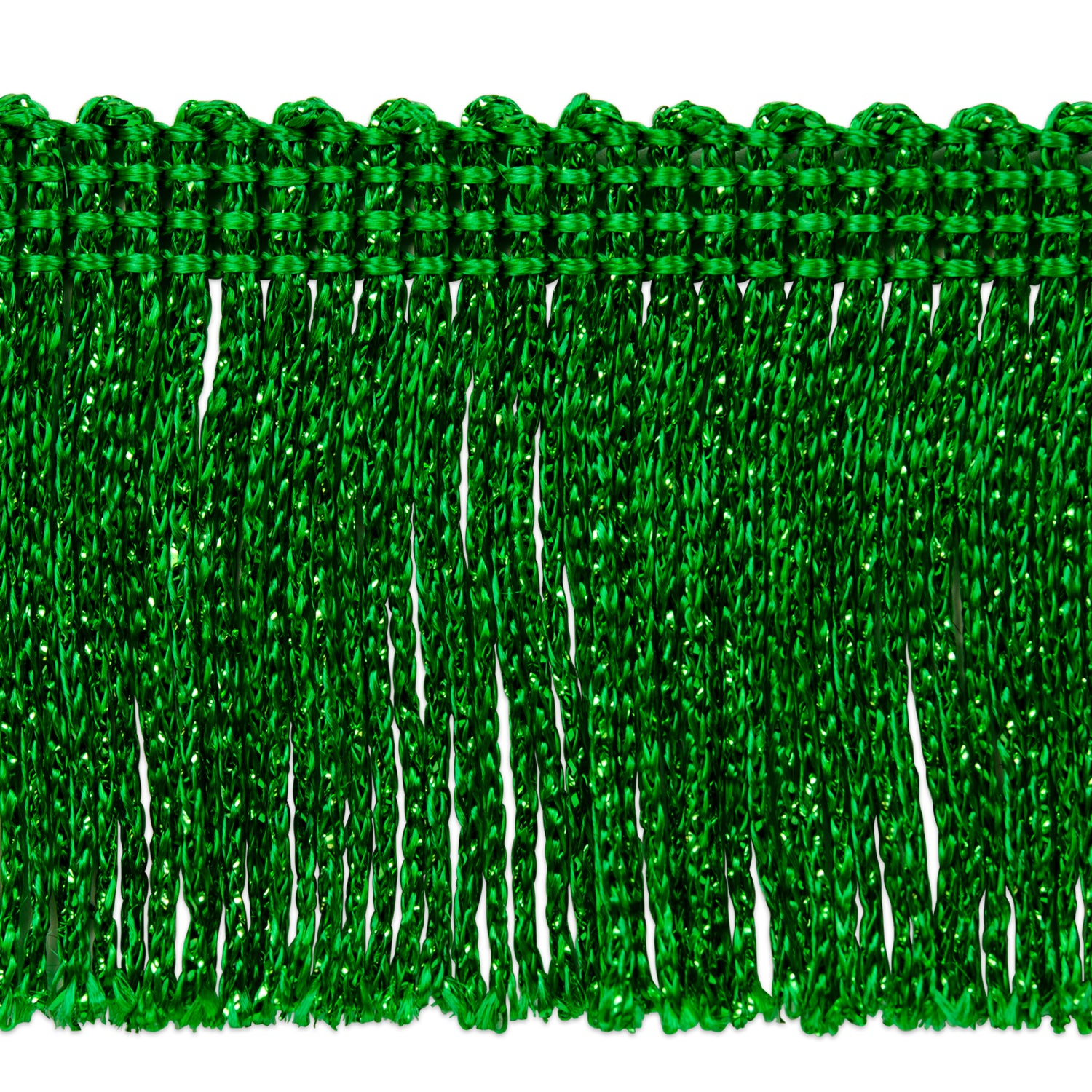 2" Metallic Chainette Fringe Trim (Sold by the Yard) Green 2" Chainette Fringe