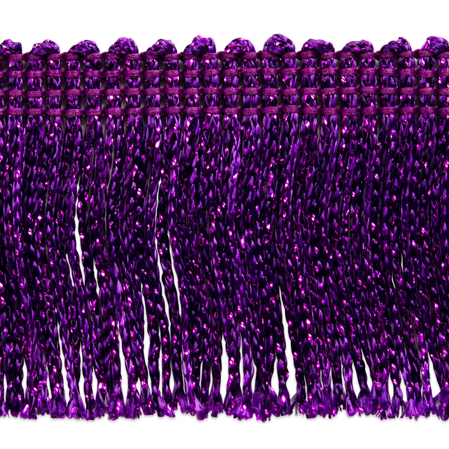 2" Metallic Chainette Fringe Trim (Sold by the Yard) Purple 2" Chainette Fringe