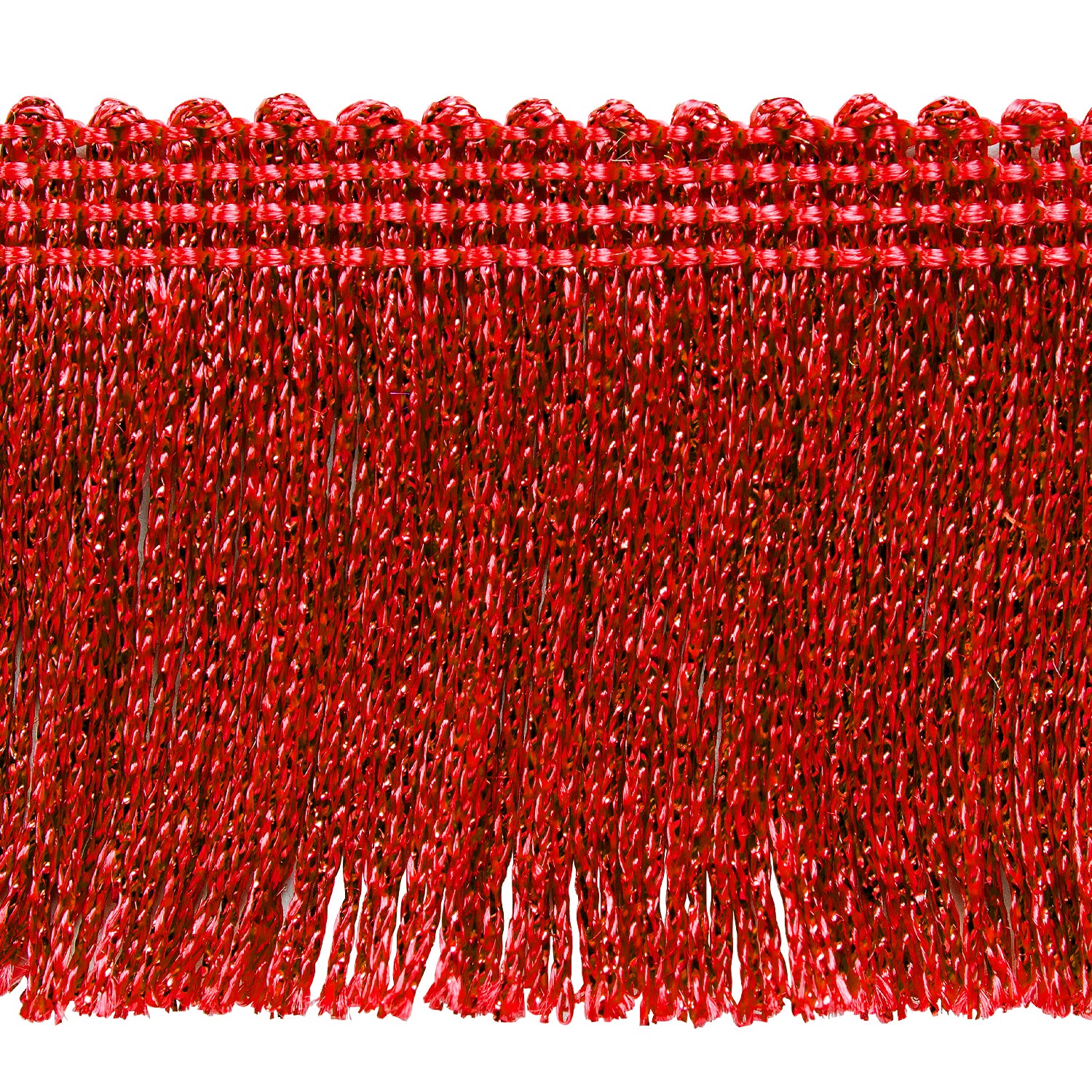 2" Metallic Chainette Fringe Trim (Sold by the Yard) Red 2" Chainette Fringe