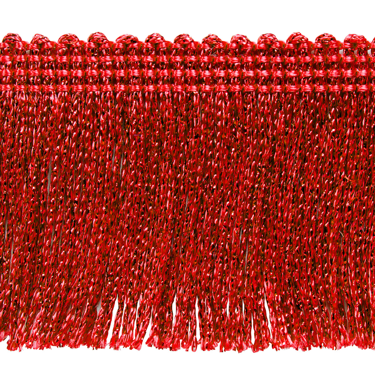 2" Metallic Chainette Fringe Trim (Sold by the Yard) Red 2" Chainette Fringe