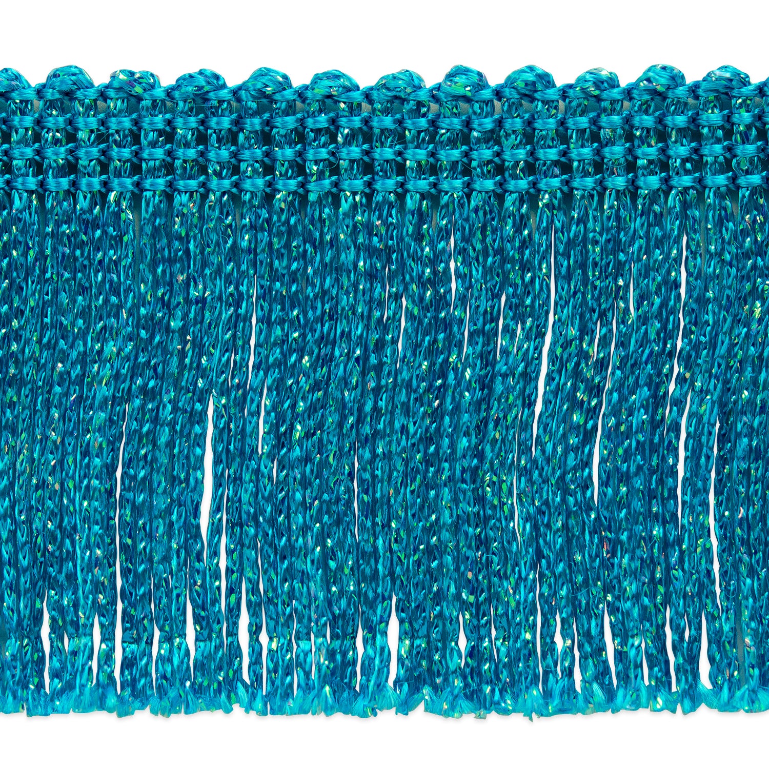 2" Metallic Chainette Fringe Trim (Sold by the Yard) Turquoise 2" Chainette Fringe