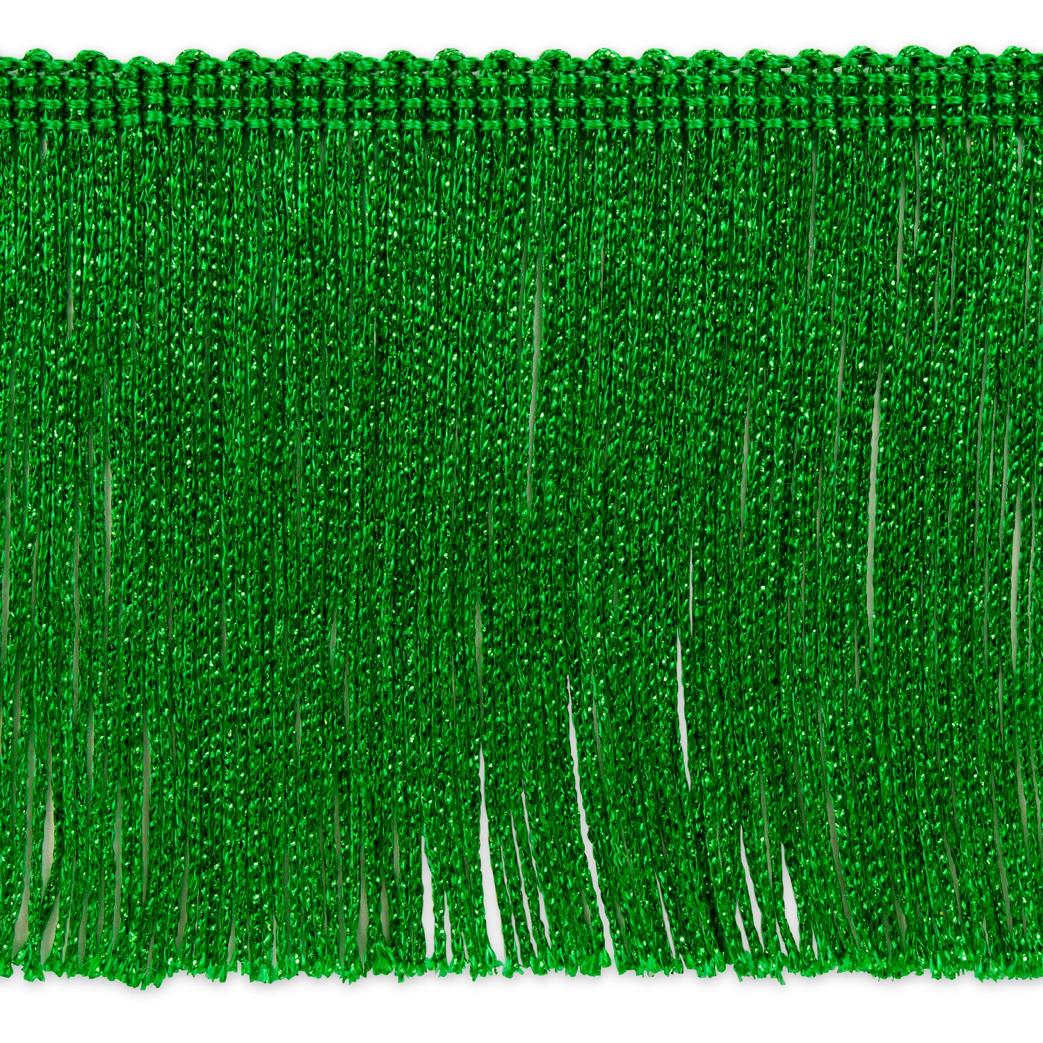 4" Metallic Chainette Fringe Trim (Sold by the Yard) Green Holiday Trims