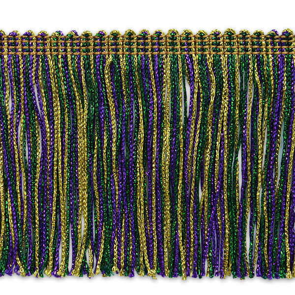 4" Metallic Chainette Fringe Trim (Sold by the Yard) Mardi Gras Holiday Trims