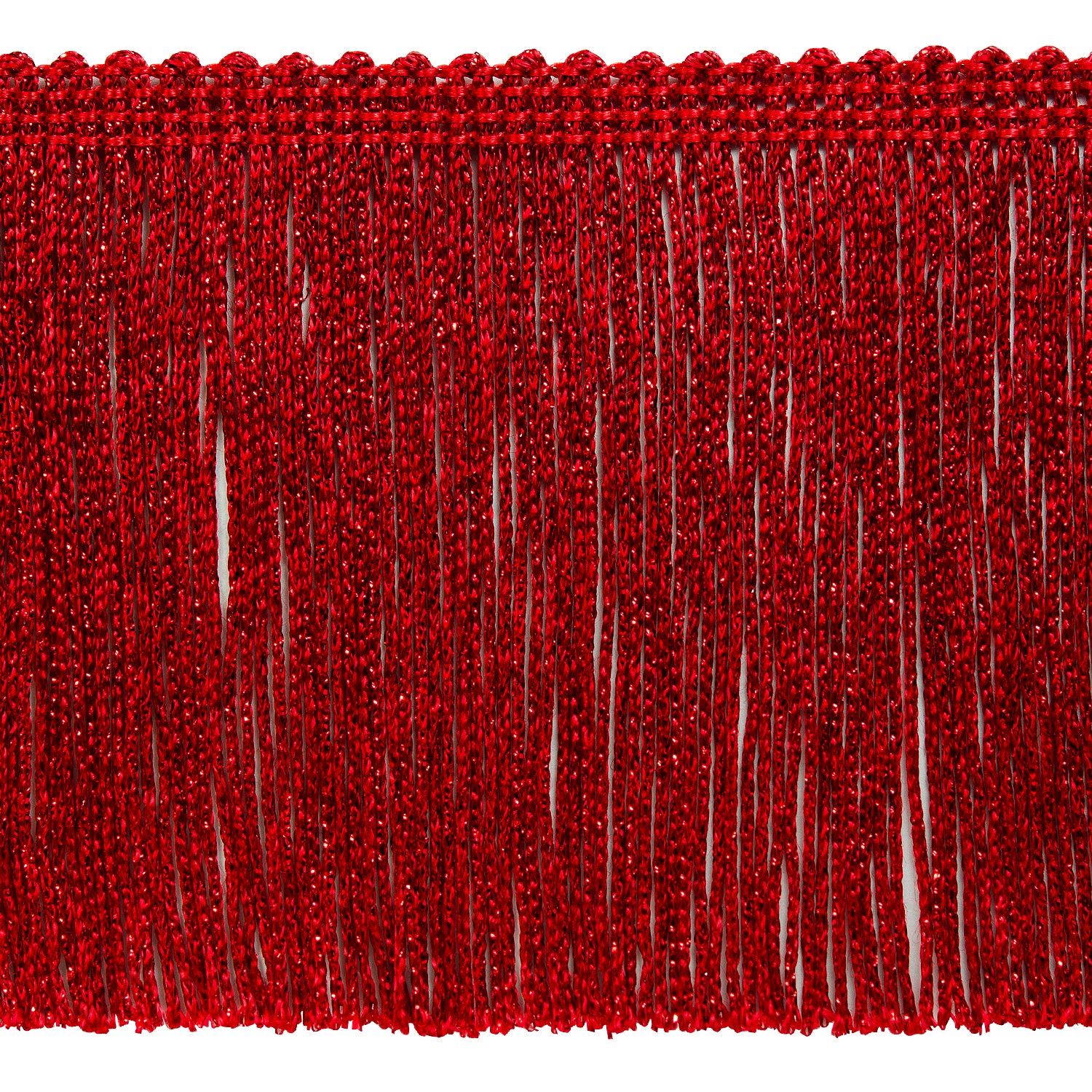 4" Metallic Chainette Fringe Trim (Sold by the Yard) Red Holiday Trims