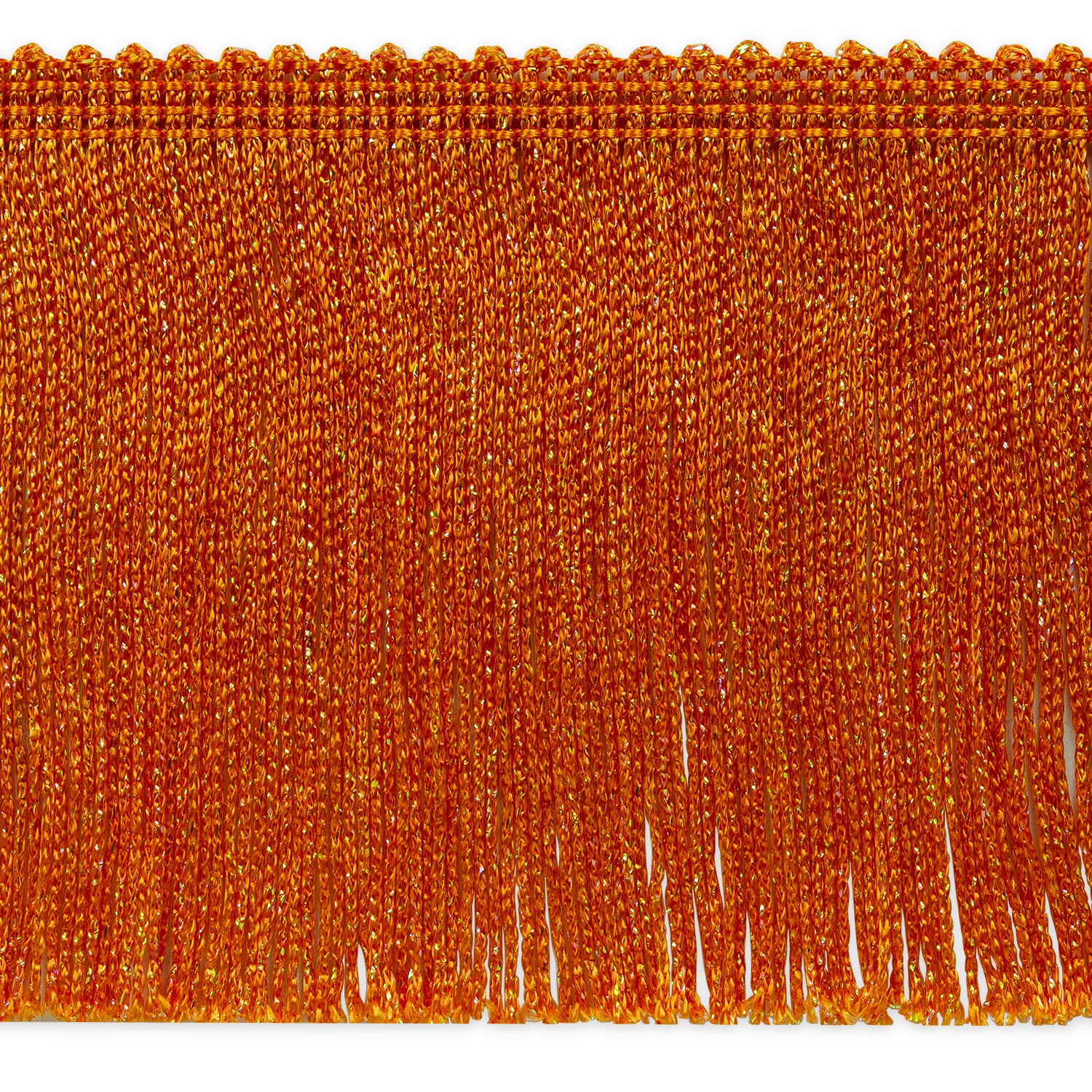 4" Metallic Chainette Fringe Trim (Sold by the Yard) Orange Holiday Trims