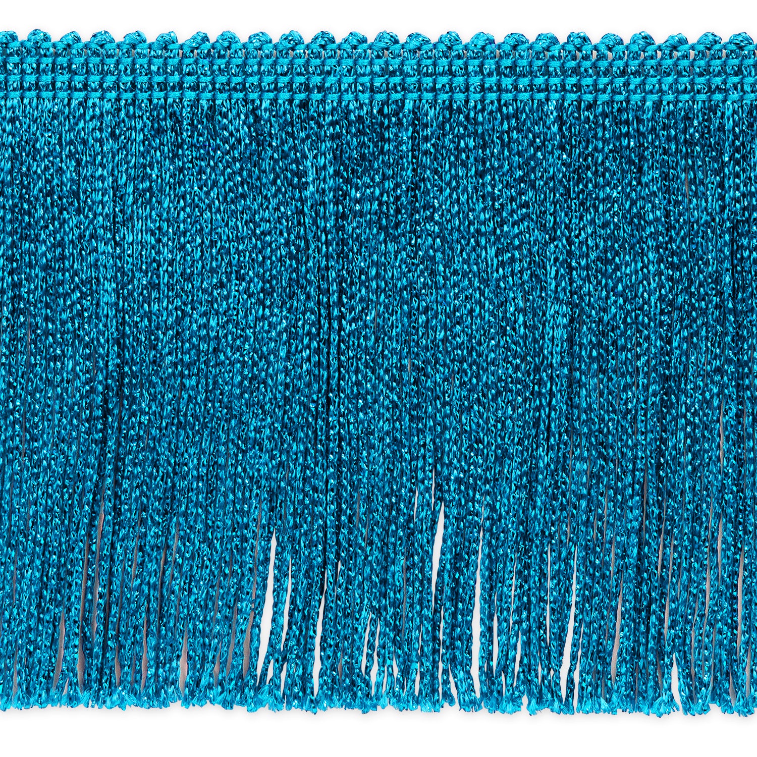 4" Metallic Chainette Fringe Trim (Sold by the Yard) Turquoise Holiday Trims