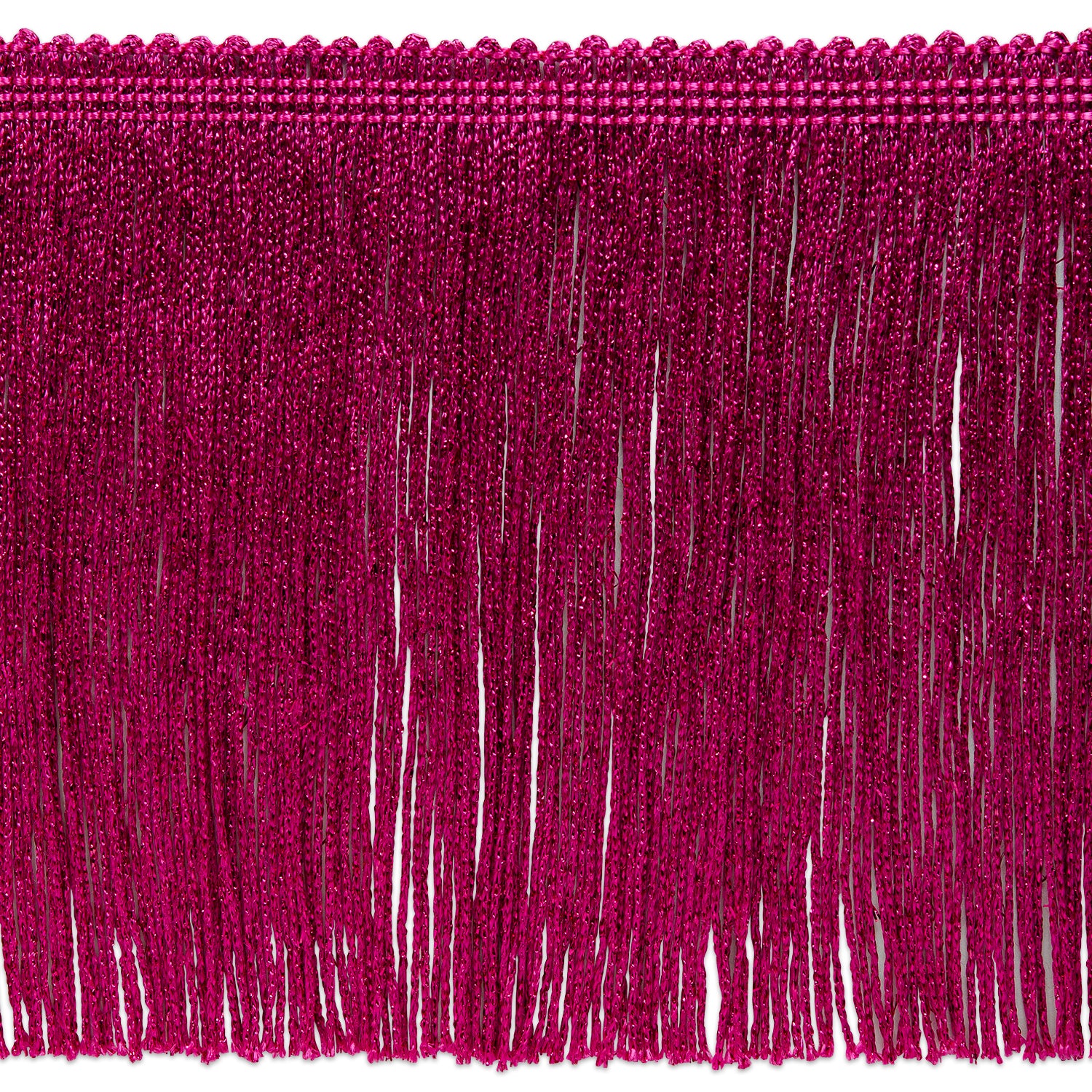 6" Metallic Chainette Fringe Trim (Sold by the Yard) Fuchsia Holiday Trims