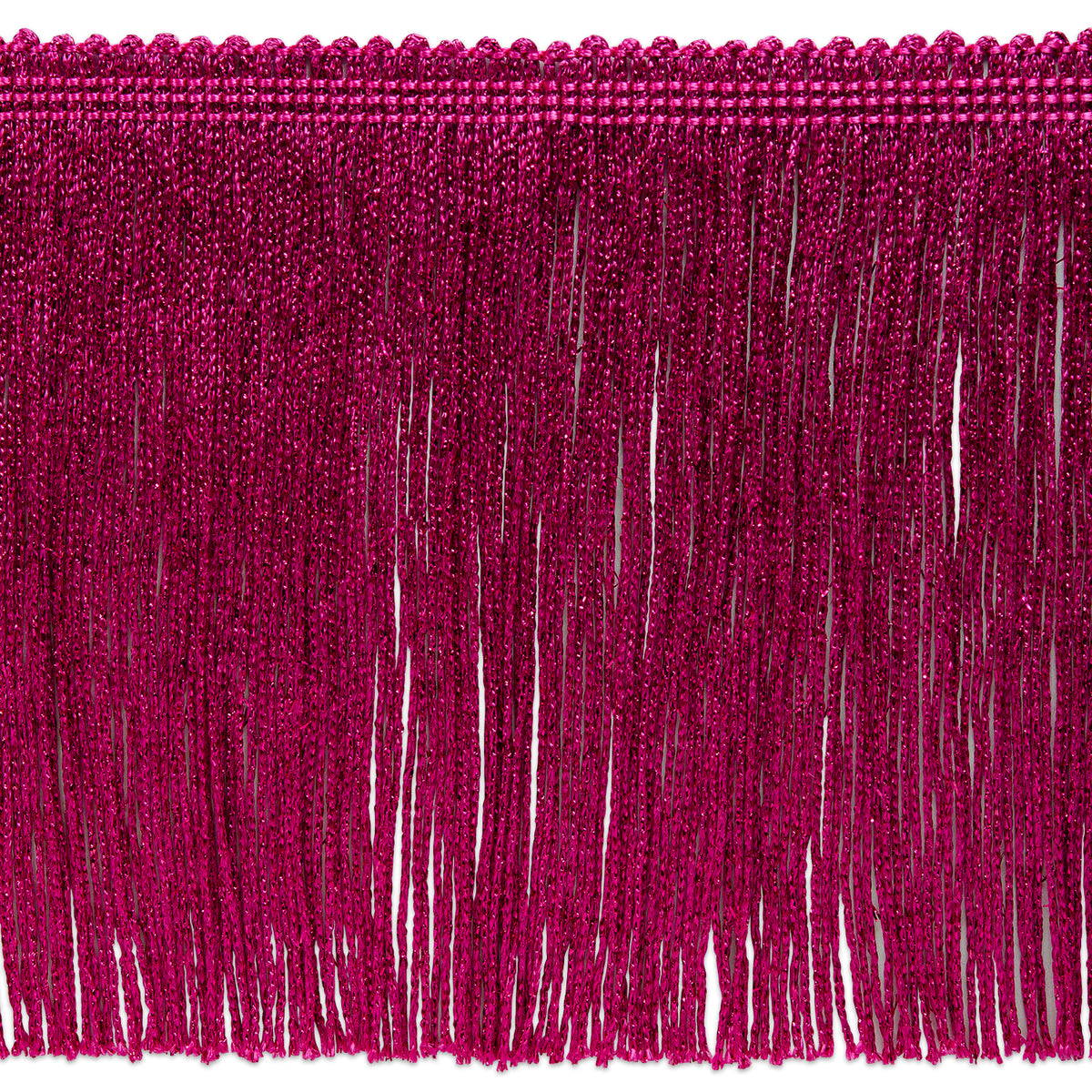 6" Metallic Chainette Fringe Trim (Sold by the Yard) Fuchsia Holiday Trims