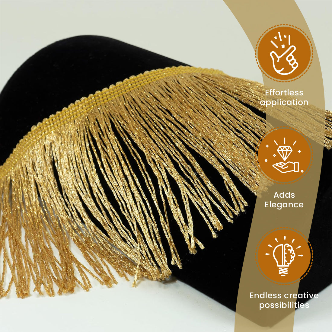 6" Metallic Chainette Fringe Trim (Sold by the Yard) Holiday Trims