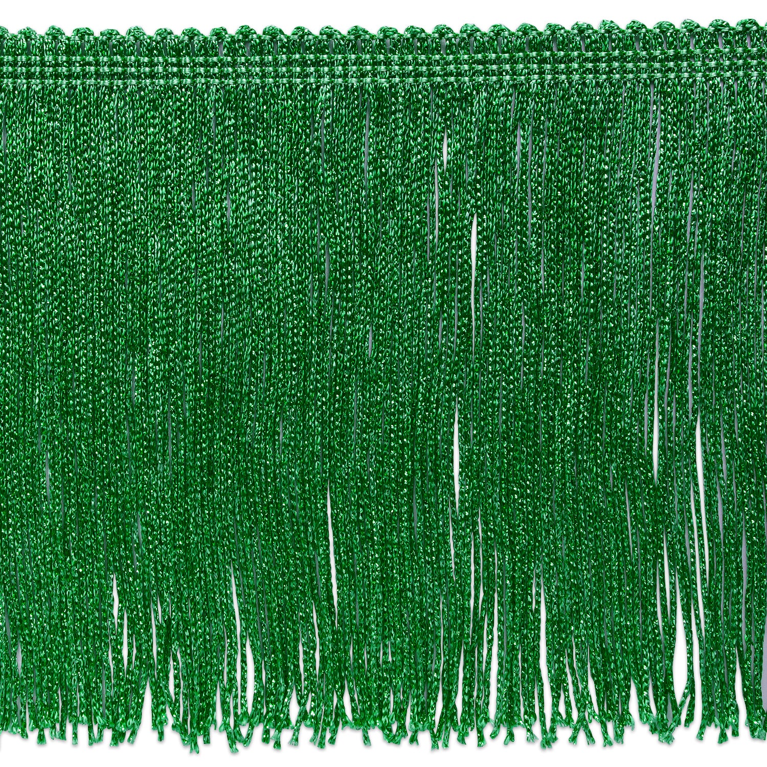 6" Metallic Chainette Fringe Trim (Sold by the Yard) Green Holiday Trims