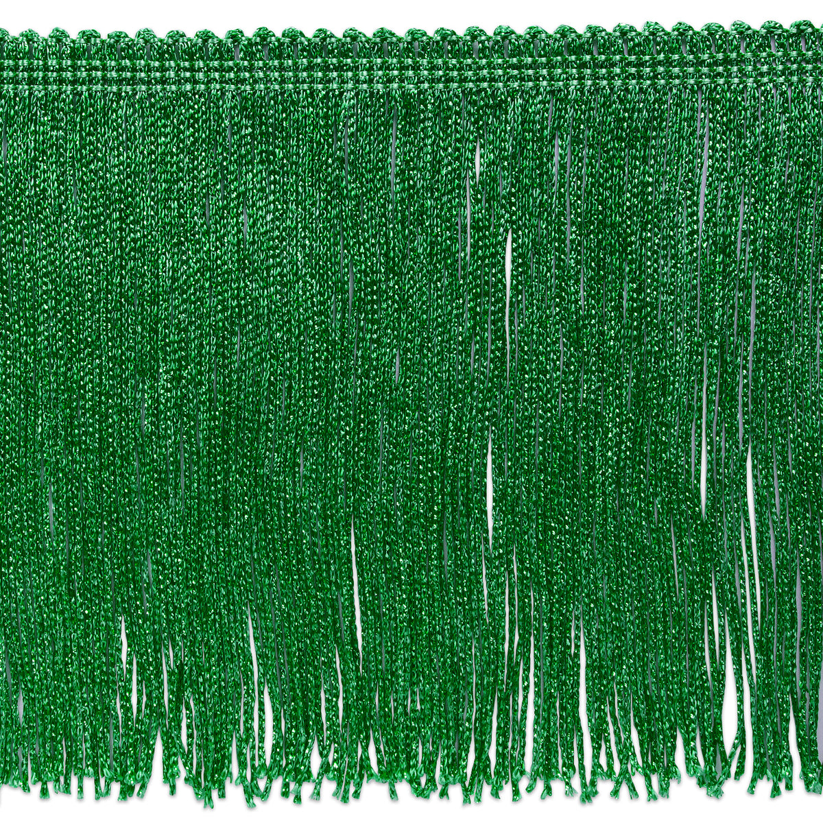 6" Metallic Chainette Fringe Trim (Sold by the Yard) Green Holiday Trims