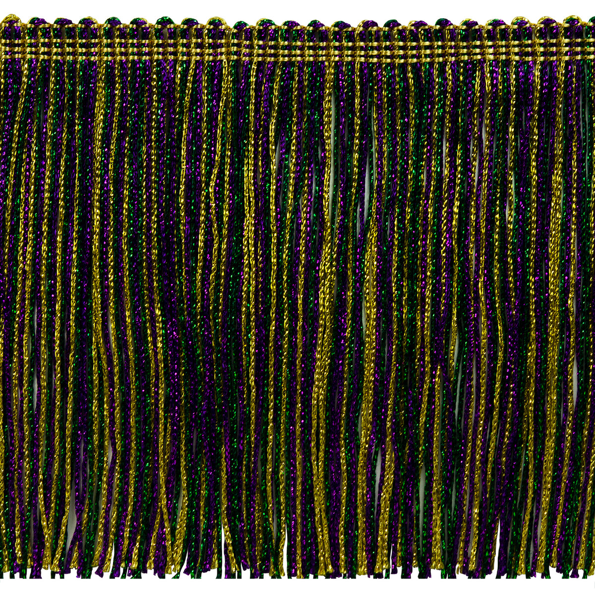 6" Metallic Chainette Fringe Trim (Sold by the Yard) Mardi Gras Holiday Trims