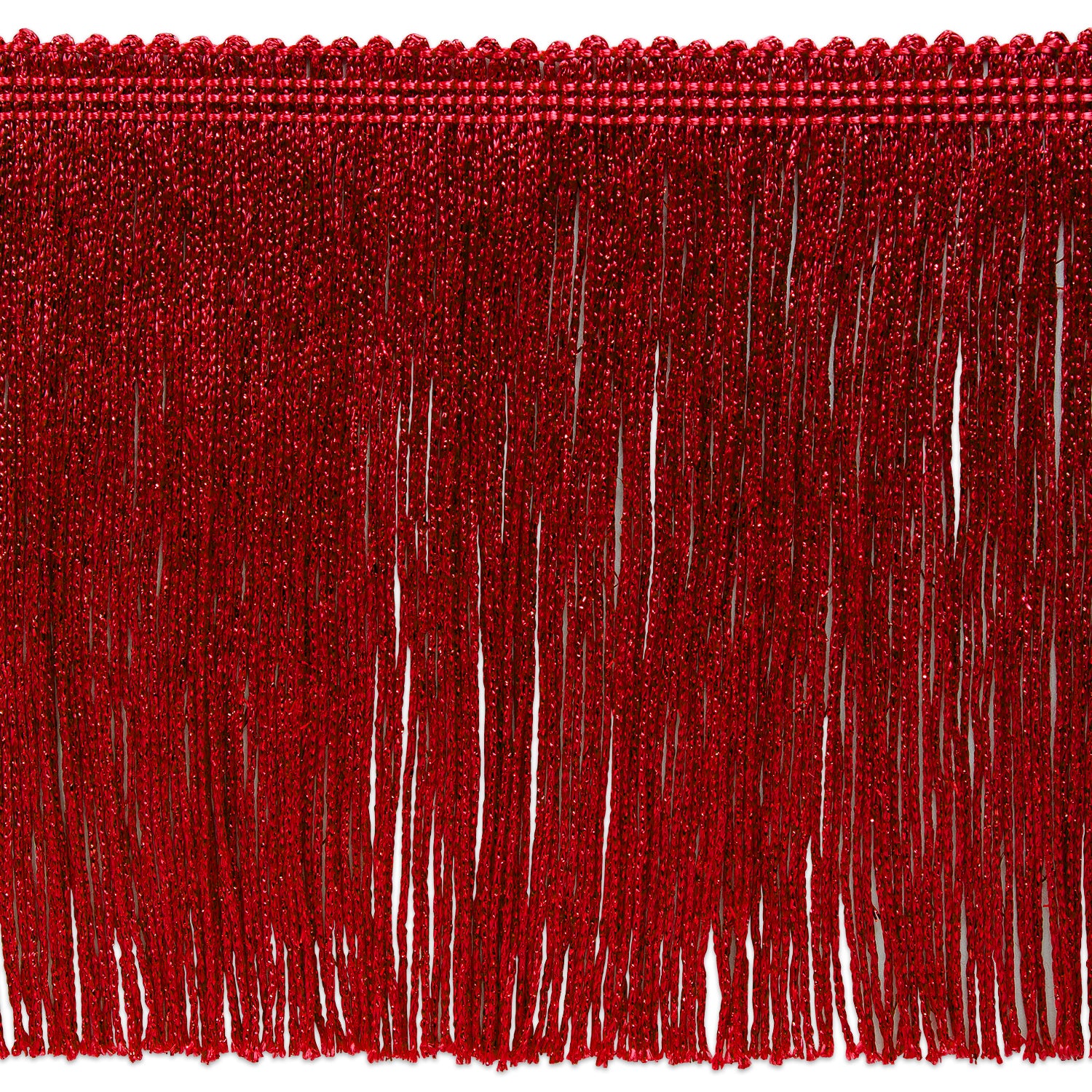 6" Metallic Chainette Fringe Trim (Sold by the Yard) Red Holiday Trims