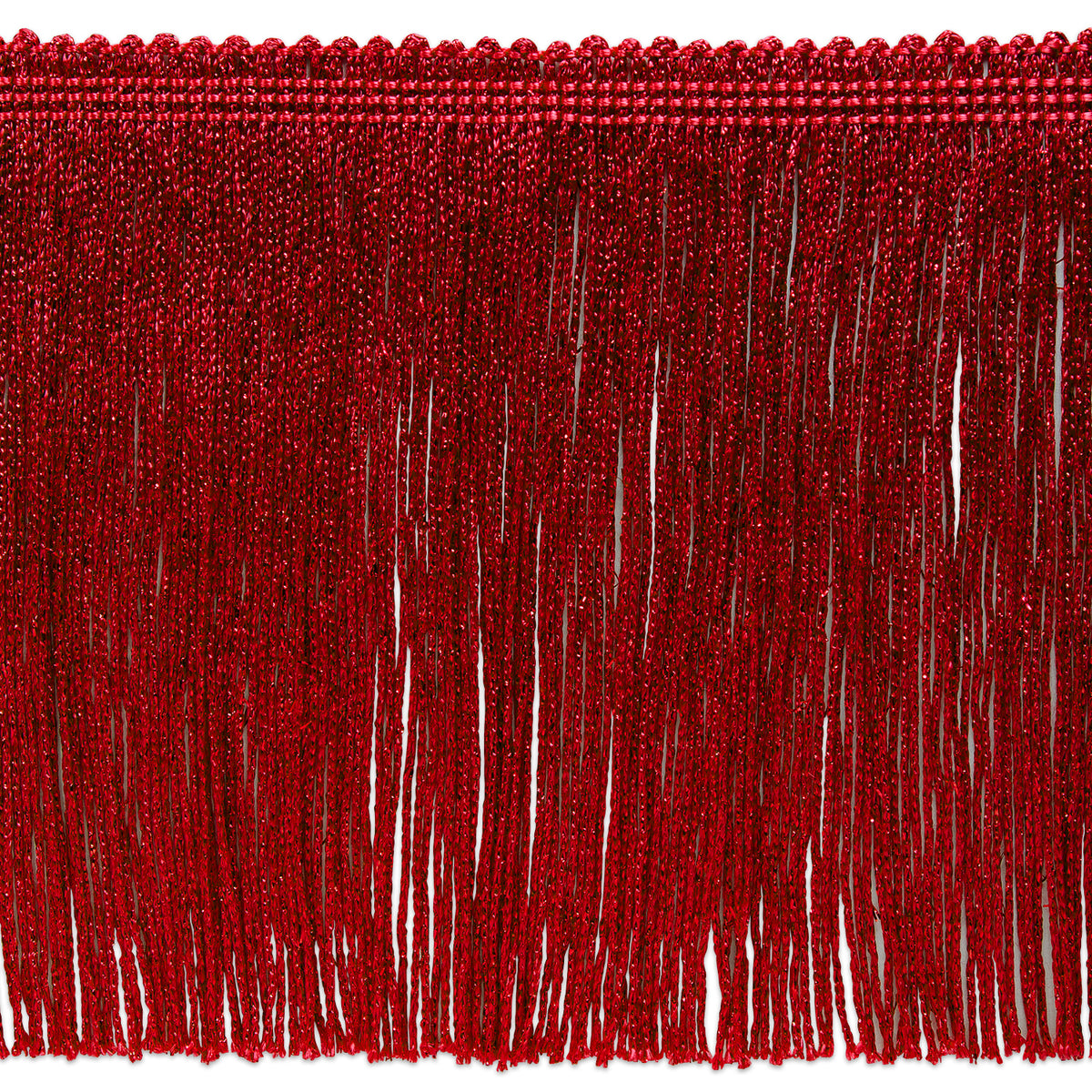 6" Metallic Chainette Fringe Trim (Sold by the Yard) Red Holiday Trims
