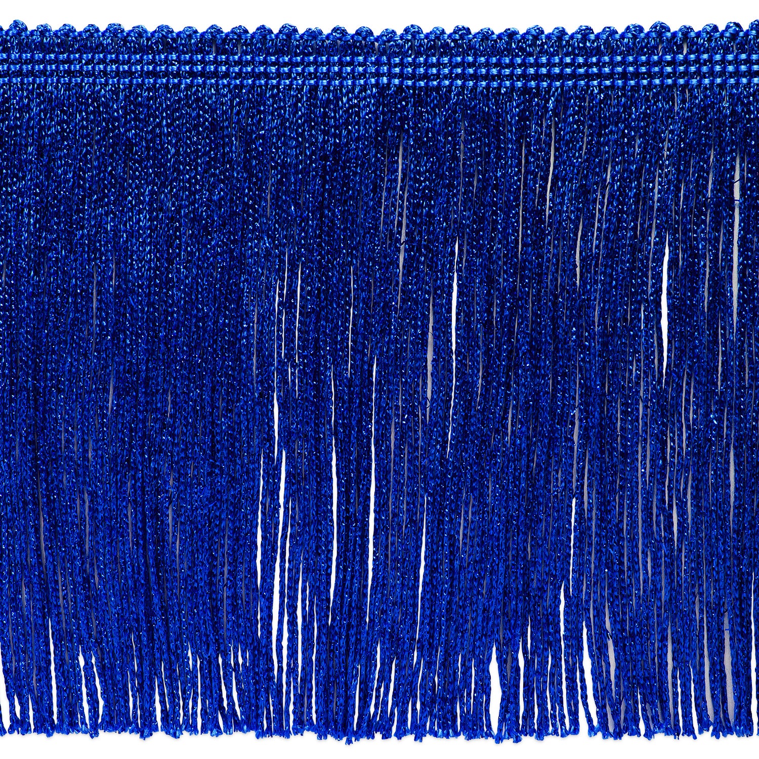 6" Metallic Chainette Fringe Trim (Sold by the Yard) Royal Blue Holiday Trims