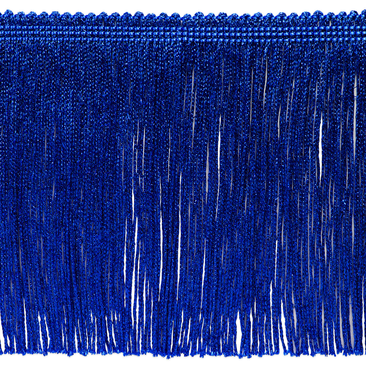 6" Metallic Chainette Fringe Trim (Sold by the Yard) Royal Blue Holiday Trims