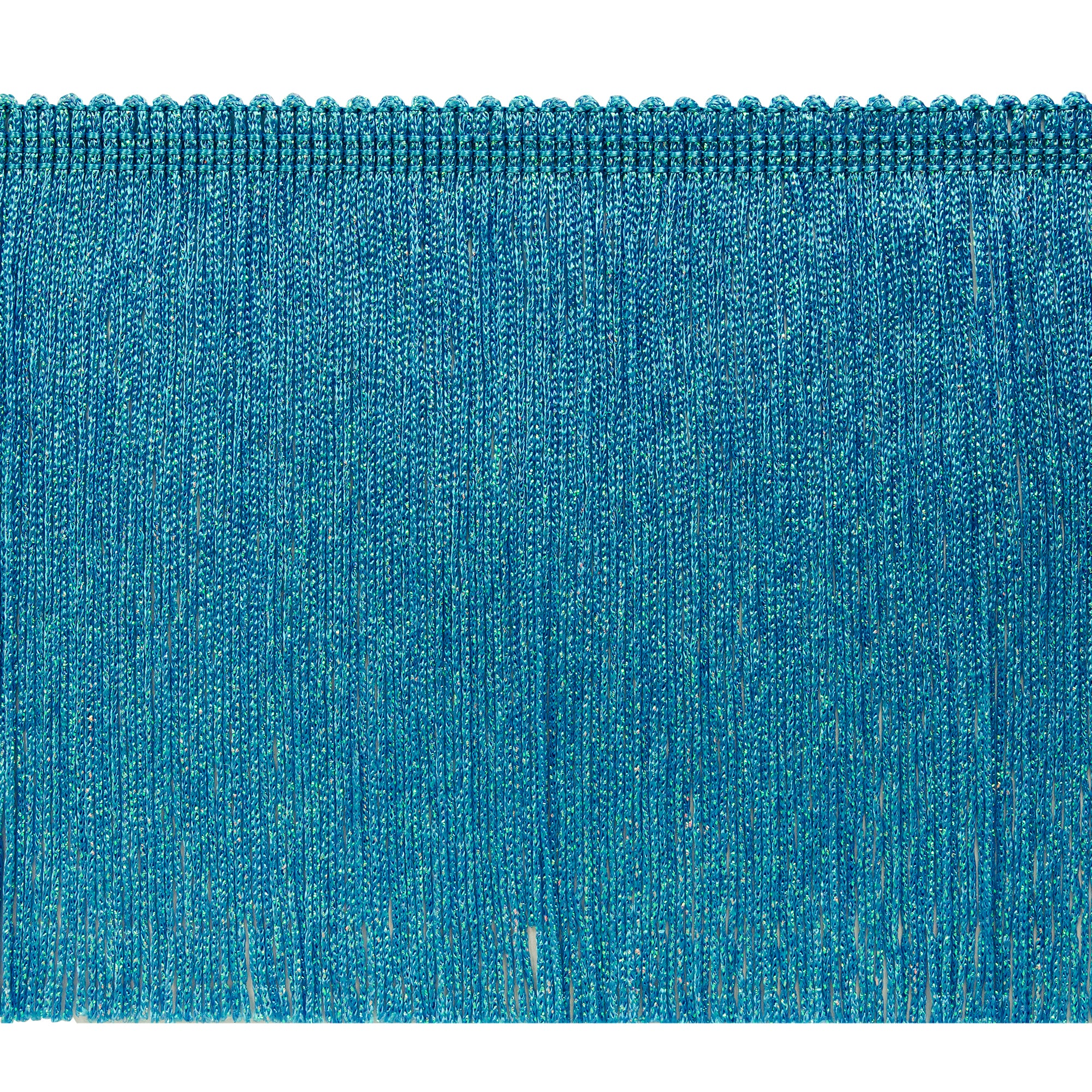 6" Metallic Chainette Fringe Trim (Sold by the Yard) Turquoise Holiday Trims