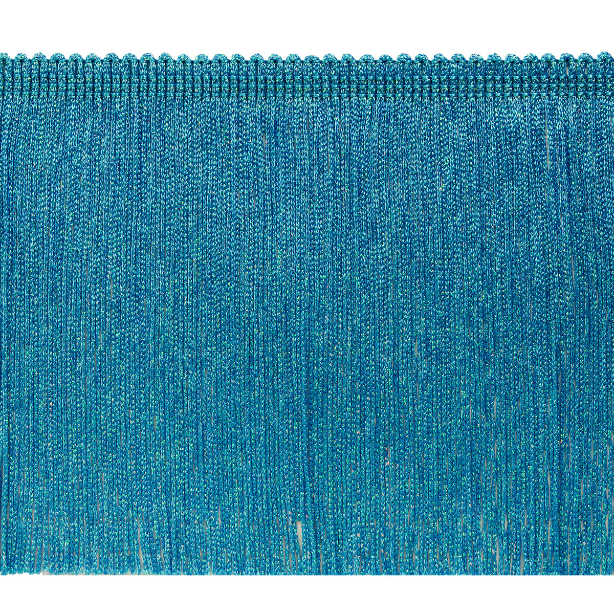 6" Metallic Chainette Fringe Trim (Sold by the Yard) Turquoise Holiday Trims