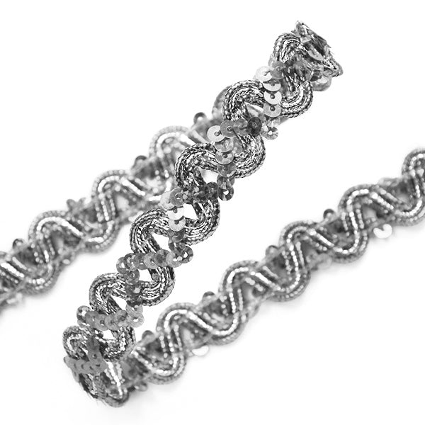 Karmen Sequin Metallic Braid Trim (Sold by the Yard) Trims & Fringes