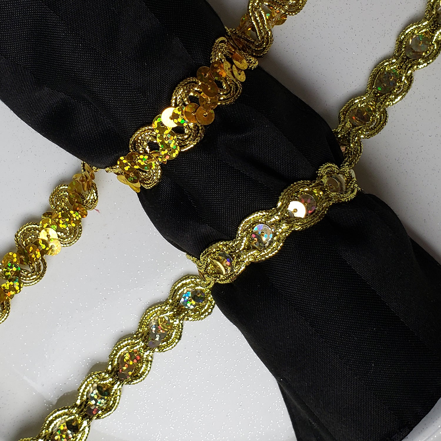 Karmen Sequin Metallic Braid Trim (Sold by the Yard) Trims & Fringes