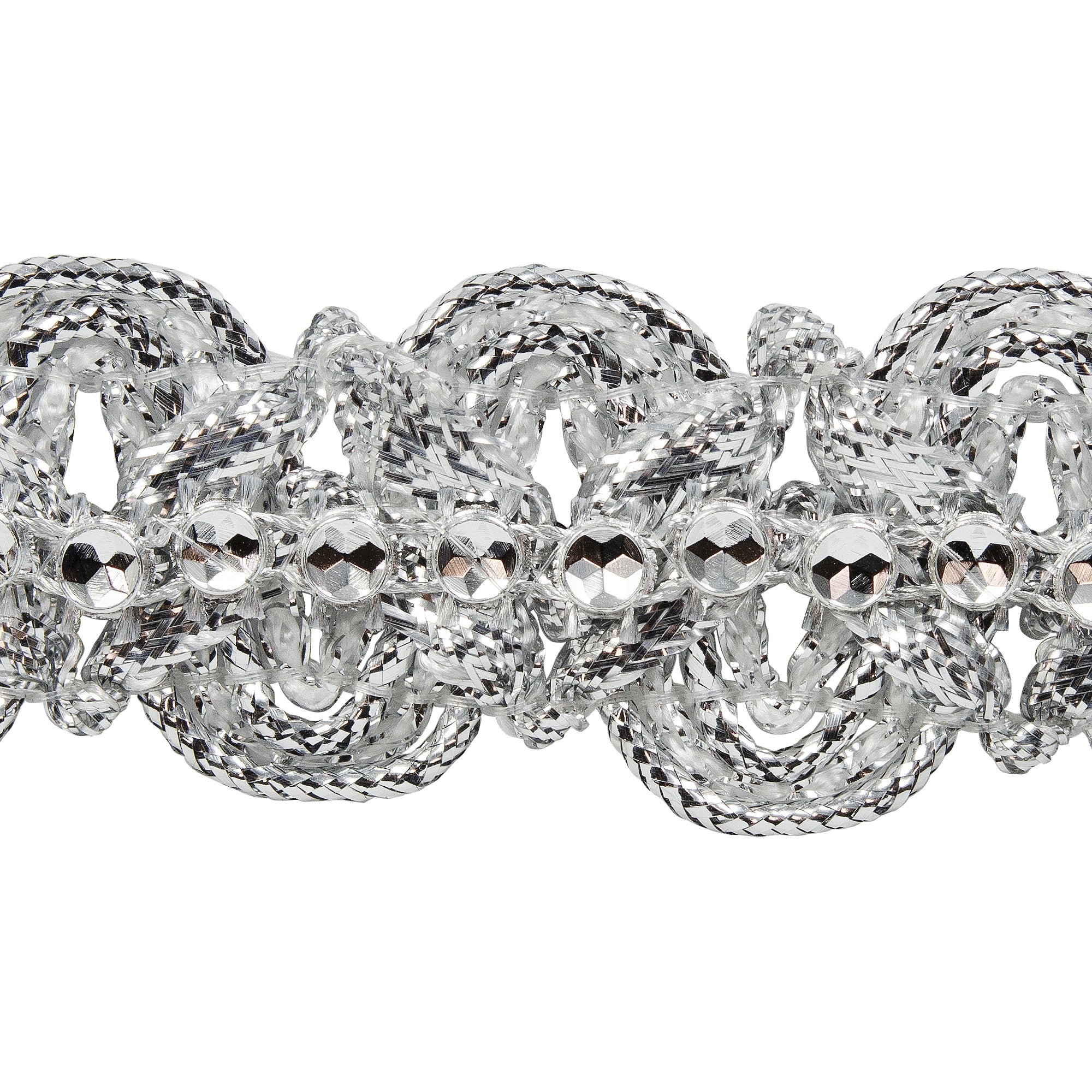 Eva Faux Rhinestone Metallic Braid Trim Holiday Trims