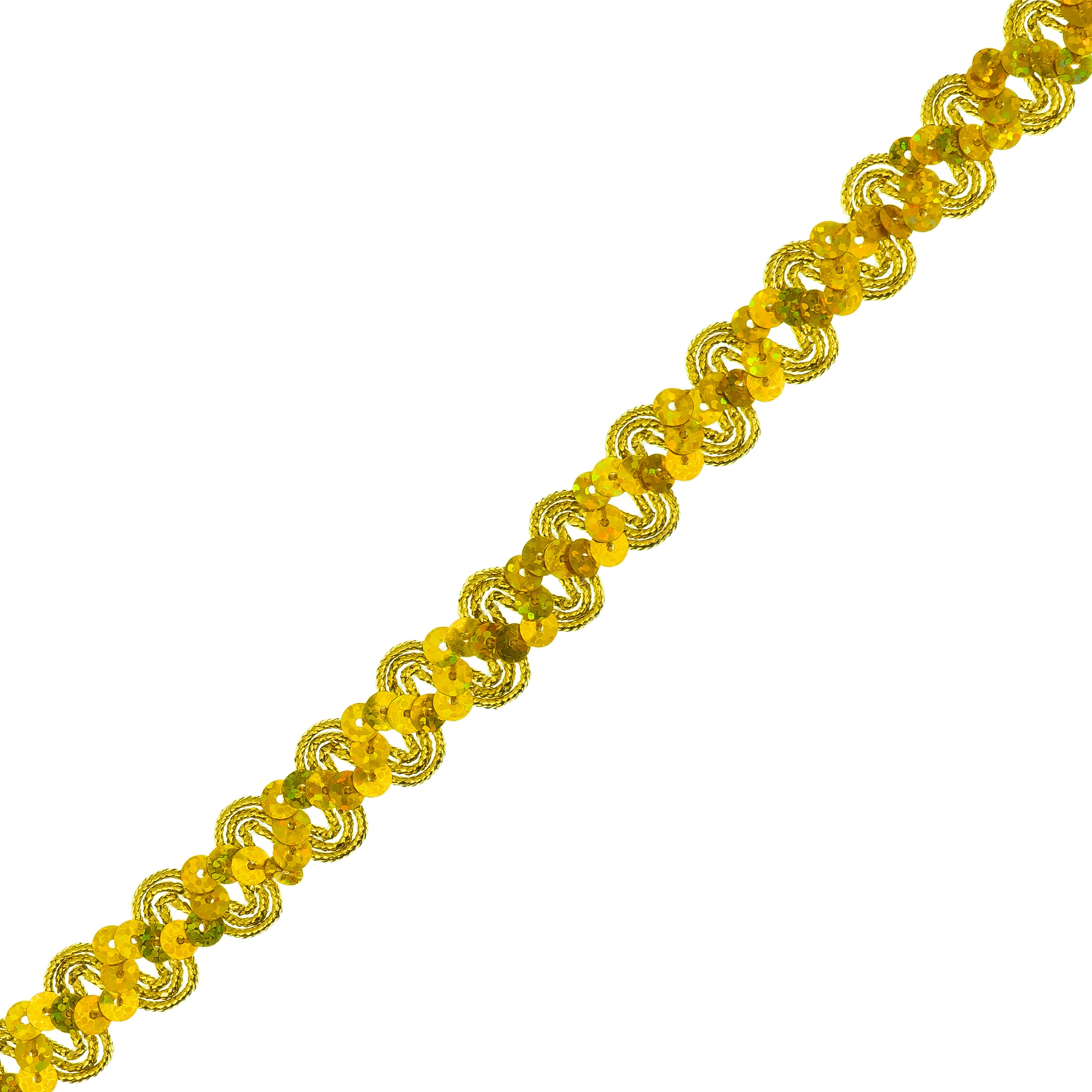 Reba Ric Rac Sequin Braid Trim (3/4") (Sold by the Yard) Gold Sequin Trims & Fringes