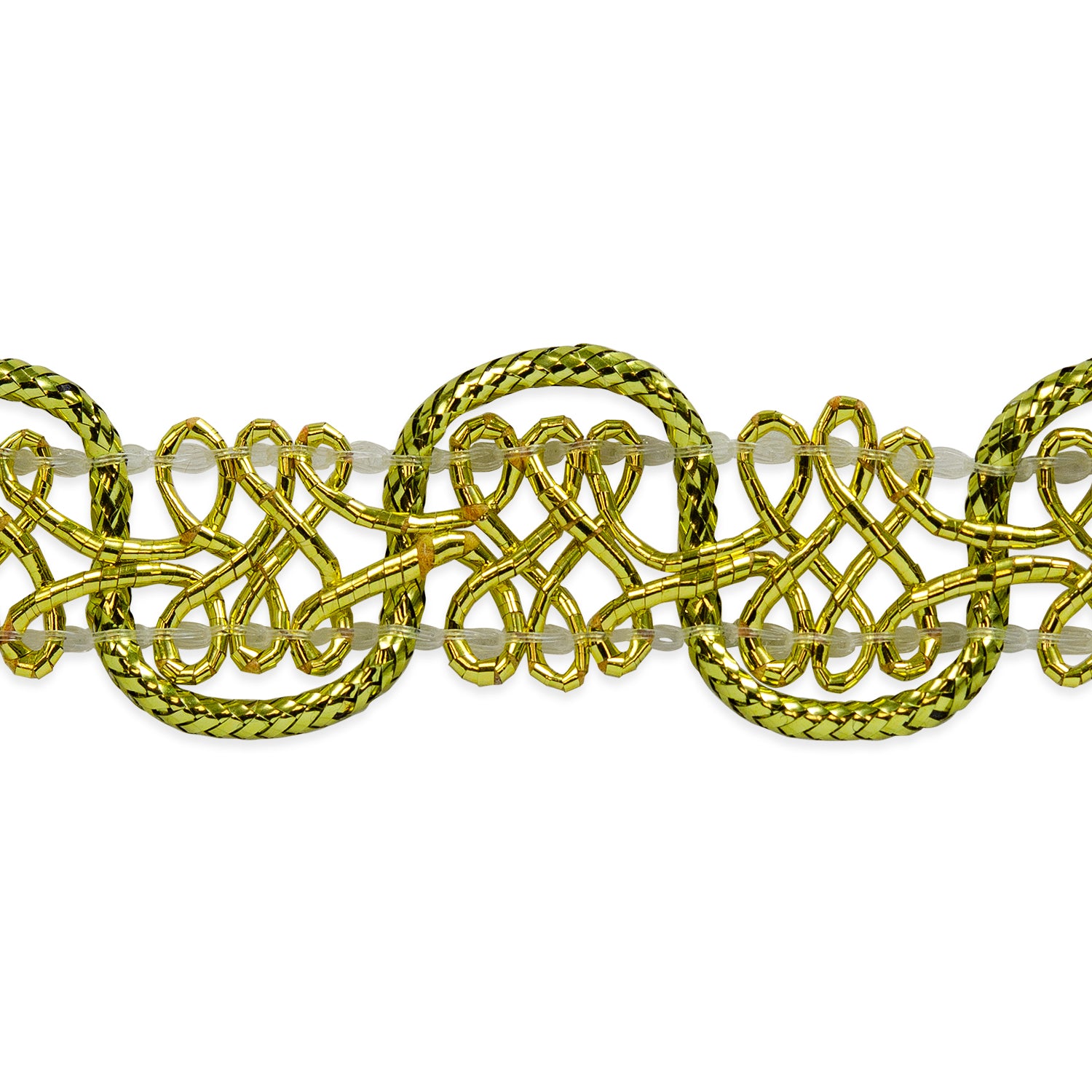 Gwen Lacey Metallic Braid Trim (5/8") (Sold by the Yard) Gold