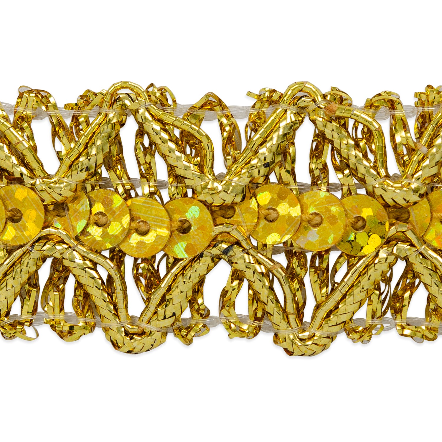 Sheba Diamond Sequin Braid Trim (Sold by the Yard) Gold Trims & Fringes
