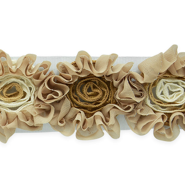 Regan 2 1/2 Inch Chiffon Flower Trim (Sold by the Yard) Trims & Fringes