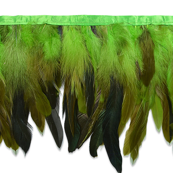 Fionna Feather Fringe Trim (Sold by the Yard) Green Feather & Fur Trims