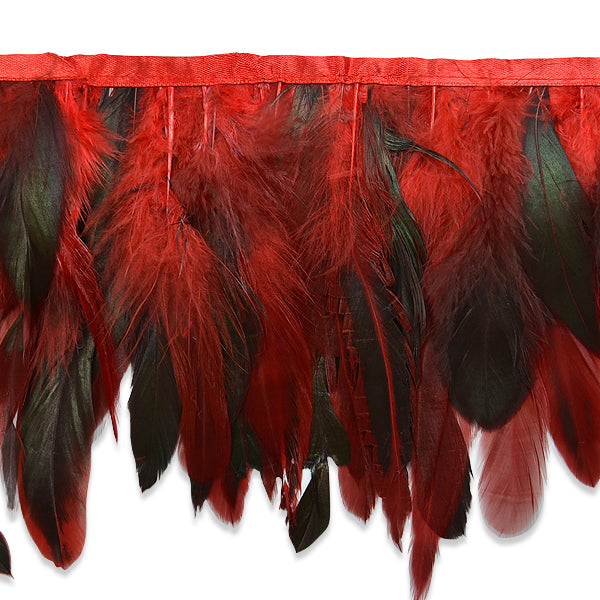 Fionna Feather Fringe Trim (Sold by the Yard) Red Feather & Fur Trims
