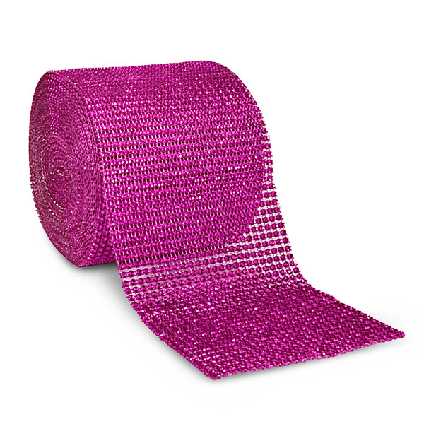 4.75" Diamond Mesh Wrap Trim 10 Yard Roll Fuchsia Trims & Fringes