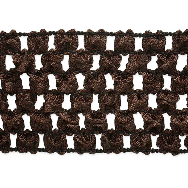 1 3/4" Crochet Stretch Trim (Sold by the Yard) Chocolate Battenburg & Crochet Trims