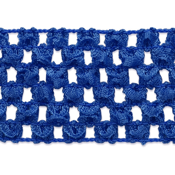 1 3/4" Crochet Stretch Trim (Sold by the Yard) Royal Blue Battenburg & Crochet Trims