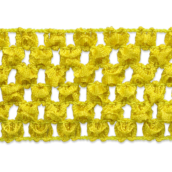 1 3/4" Crochet Stretch Trim (Sold by the Yard) Yellow Battenburg & Crochet Trims