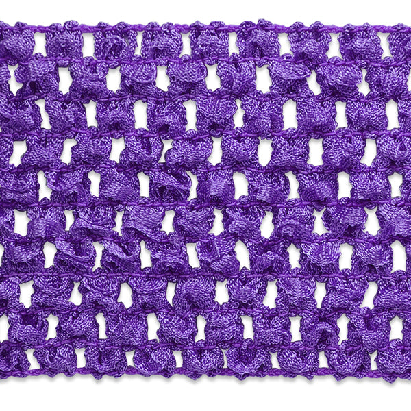 2 3/4" Crochet Stretch Trim (Sold by the Yard) Purple Trims & Fringes