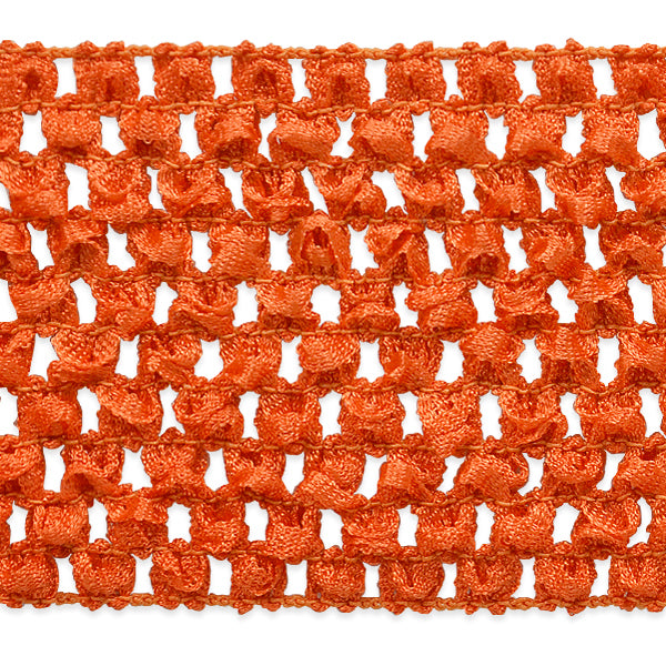 2 3/4" Crochet Stretch Trim (Sold by the Yard) Orange Trims & Fringes