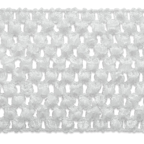 2 3/4" Crochet Stretch Trim (Sold by the Yard) White Trims & Fringes