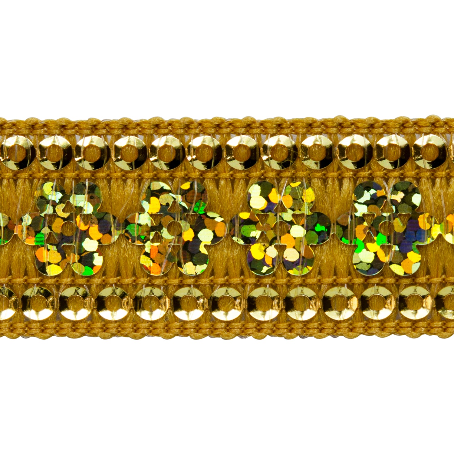 Viola Single Row Starlight Sequin Trim with Sequin Edging (Sold by the Yard) Gold Trims & Fringes
