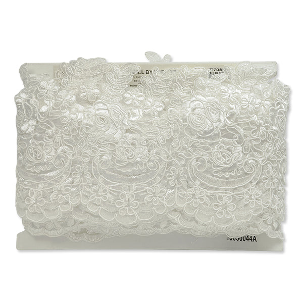 Kerri 5 3/4" Polyester Embroidered Lace Trim (Sold by the Yard) Trims & Fringes