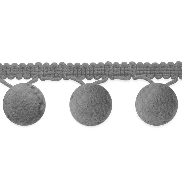 Bonita Pom Pom Fringe Trim (Sold by the Yard) Light Gray Ball/Pom Trims & Fringes