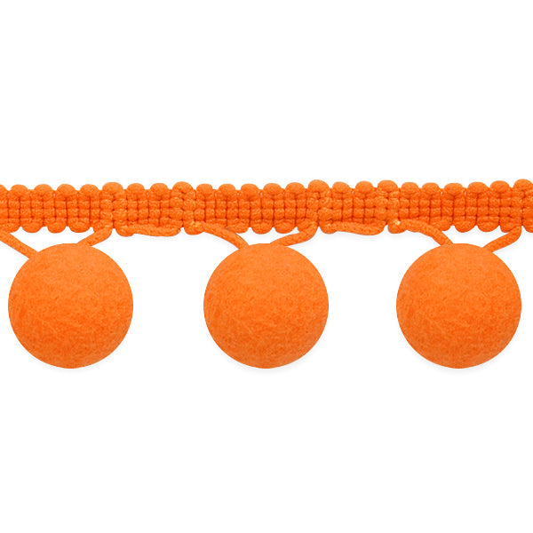 Bonita Pom Pom Fringe Trim (Sold by the Yard) Orange Ball/Pom Trims & Fringes
