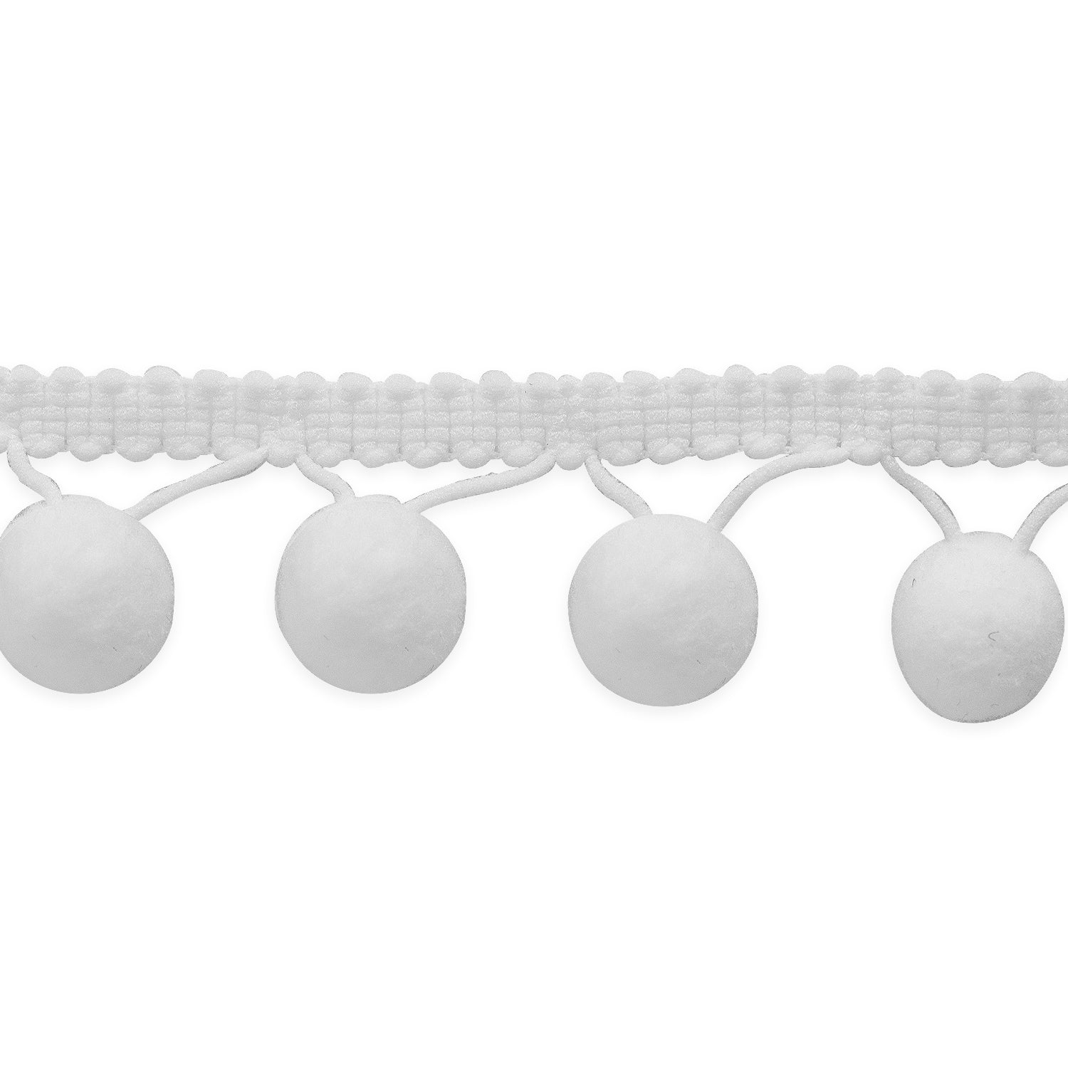 Lo lita 5/8" Pom Pom Fringe Trim (Sold by the Yard) White Trims & Fringes